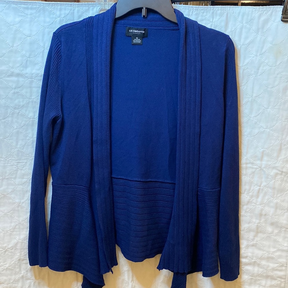 Liz Claiborne Career Women’s Navy Long Sleeve Cardigan, size Medium